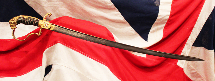 An Original, Incredibly Rare 'Damascus' Presentation Sword, Presented to the German Fuhrer of 1898, An Imperial German, Damascus Steel, Blue & Gilt, Presentation Fuhrer's Sword. Set With Genuine Rubies and Silver Crossed Cannon