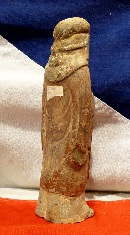 Ancient Chinese Pottery Figure of a Xianbei Warrior Around 1500 Years Old. A Stunning Ancient Chinese Antiquity That is A Beautiful, Historical Work of Art From Ancient China