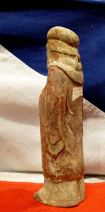 Ancient Chinese Pottery Figure of a Xianbei Warrior Around 1500 Years Old. A Stunning Ancient Chinese Antiquity That is A Beautiful, Historical Work of Art From Ancient China