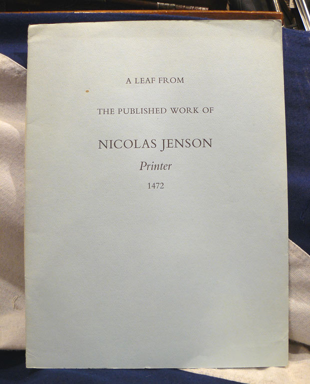 A Unique Leaf From The Published Work of Nicolas Jenson Printed in 1472