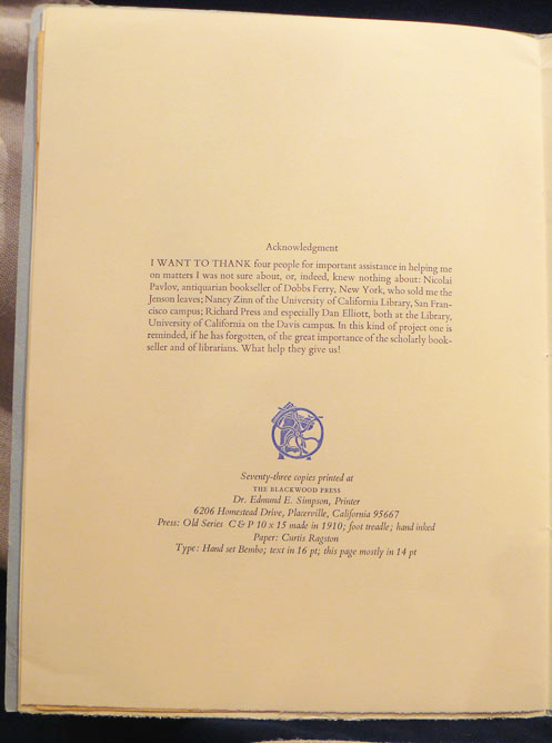 A Unique Leaf From The Published Work of Nicolas Jenson Printed in 1472