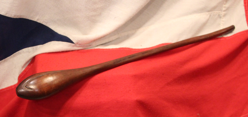 A Most Scarce Antique Australian Aboriginal Throwing Club, Carved Head