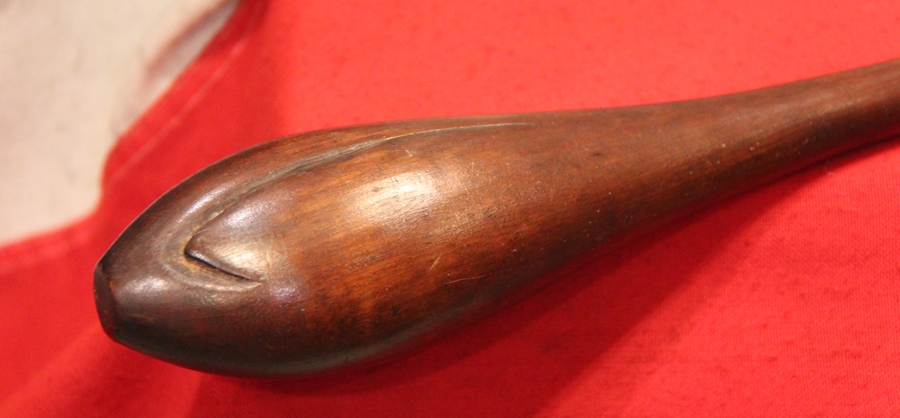 A Most Scarce Antique Australian Aboriginal Throwing Club, Carved Head
