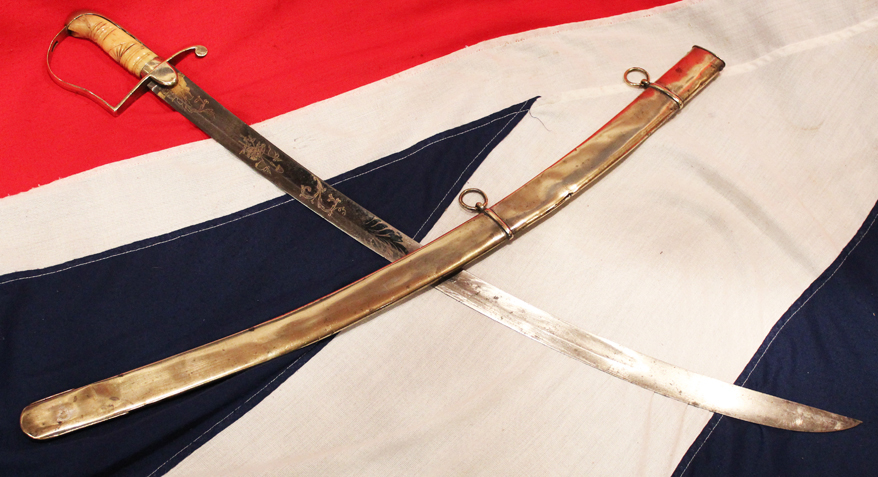 A Stunning Officers Sabre Used in The War of 1812 Blue & Gilt American Dragoon/Artillery Sabre, Pattern of 1796
