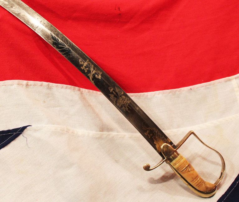 A Stunning Officers Sabre Used in The War of 1812 Blue & Gilt American Dragoon/Artillery Sabre, Pattern of 1796