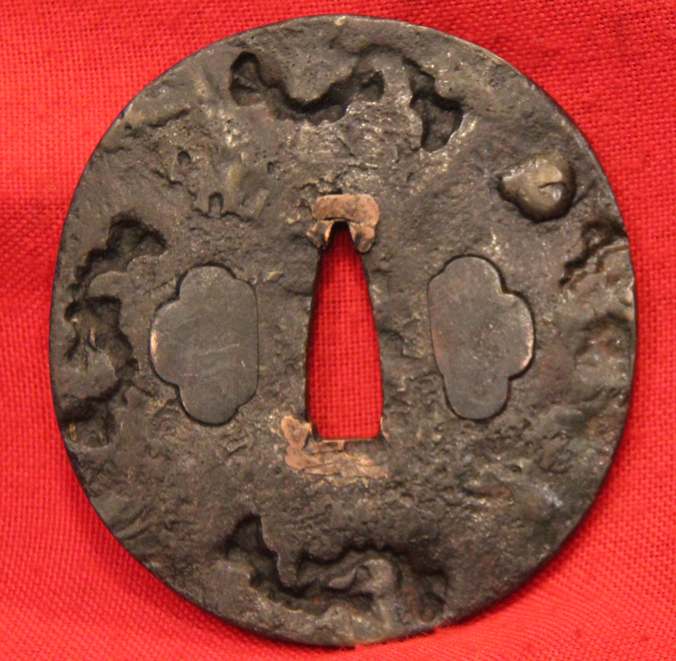 A Good, Antique, Edo Period Iron Plate 17th Century Saotome Tembo Katana Tsuba, From The Tembo School of Tsubako.