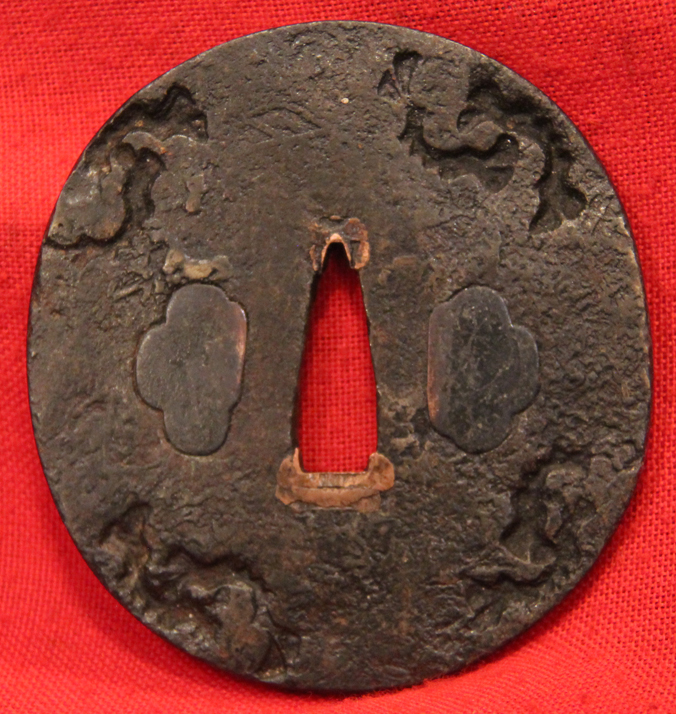 A Good, Antique, Edo Period Iron Plate 17th Century Saotome Tembo Katana Tsuba, From The Tembo School of Tsubako.