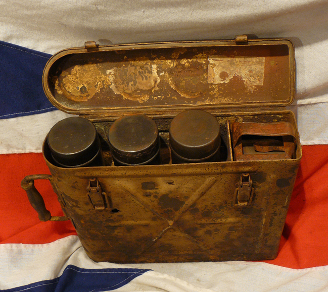 Fabulous, Very Rare WW2 German Luftwaffe Falshirmjager Mobile Artillery Shells & Case with Luftwaffe Falshirmjager Issue stamps