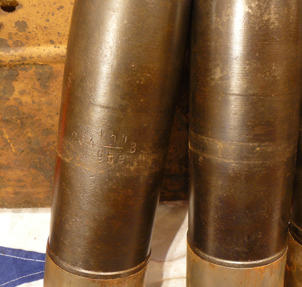 Fabulous, Very Rare WW2 German Luftwaffe Falshirmjager Mobile Artillery Shells & Case with Luftwaffe Falshirmjager Issue stamps