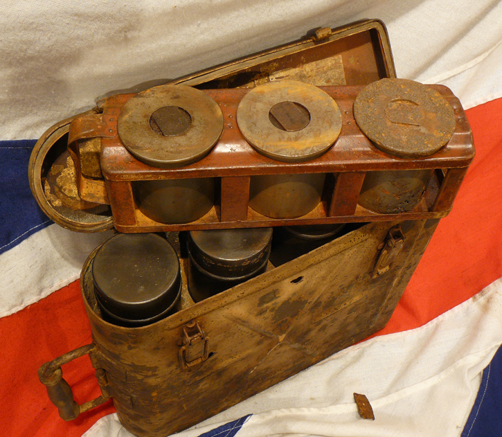 Fabulous, Very Rare WW2 German Luftwaffe Falshirmjager Mobile Artillery Shells & Case with Luftwaffe Falshirmjager Issue stamps