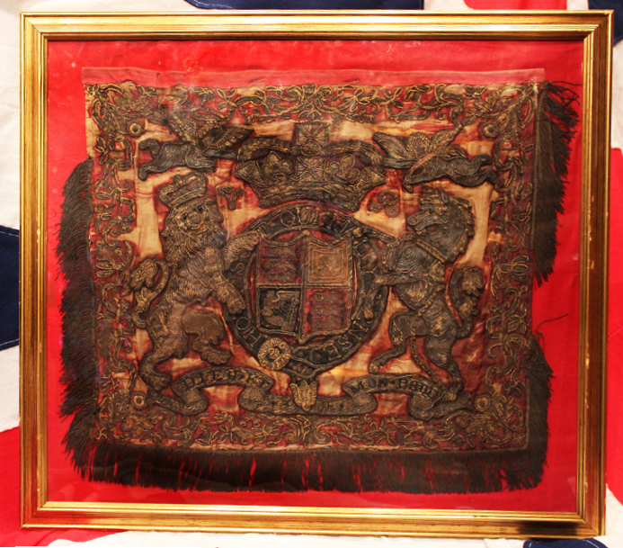 A Most Resplendent, Original Antique and Rare, Victorian, Royal Household, Royal Horse Guards Fanfare Trumpet Banner