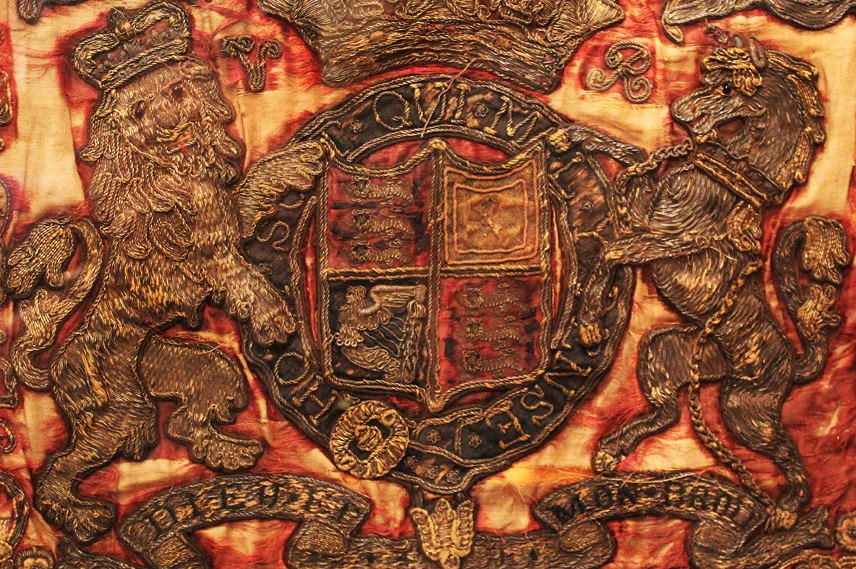 A Most Resplendent, Original Antique and Rare, Victorian, Royal Household, Royal Horse Guards Fanfare Trumpet Banner