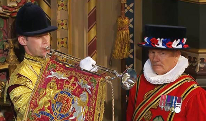 A Most Resplendent, Original Antique and Rare, Victorian, Royal Household, Royal Horse Guards Fanfare Trumpet Banner