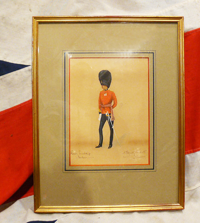 An Original, Beautifully Executed, Watercolour of a 19th Century Officer Royal Inniskilling Fusiliers
