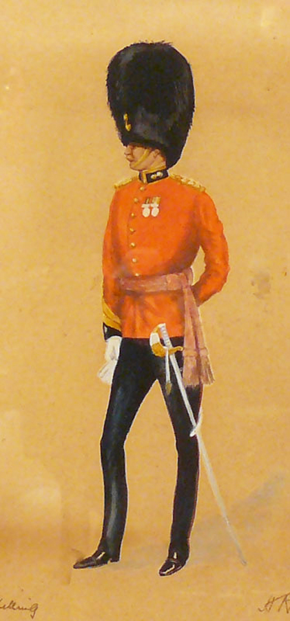 An Original, Beautifully Executed, Watercolour of a 19th Century Officer Royal Inniskilling Fusiliers
