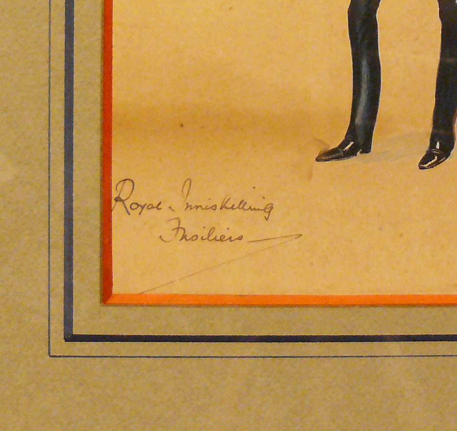 An Original, Beautifully Executed, Watercolour of a 19th Century Officer Royal Inniskilling Fusiliers