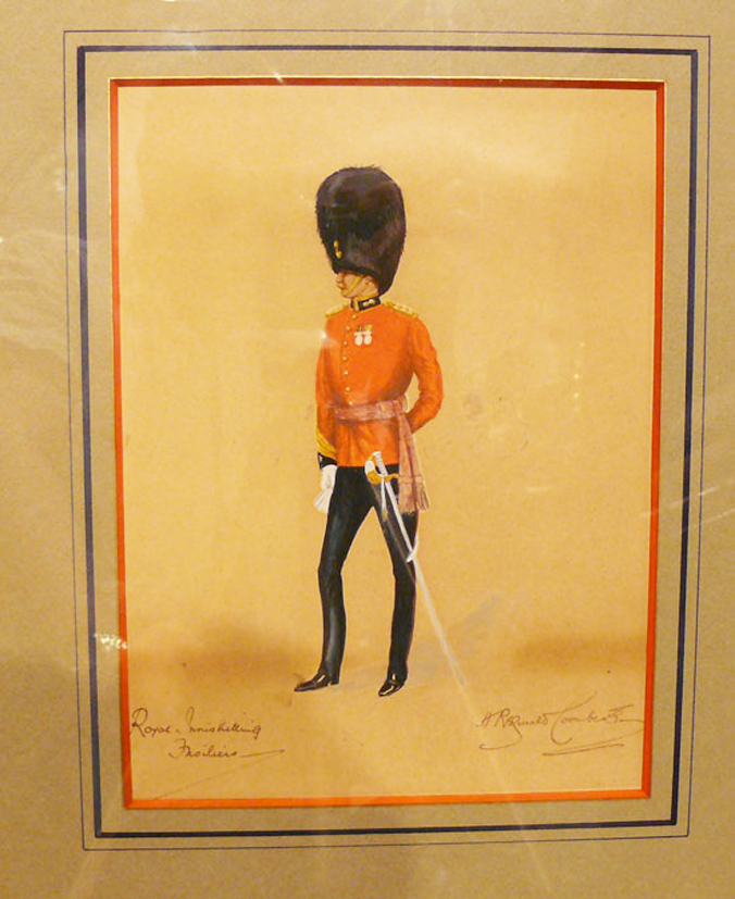 An Original, Beautifully Executed, Watercolour of a 19th Century Officer Royal Inniskilling Fusiliers