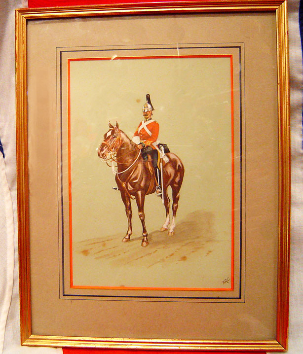 A Superb, Original Watercolour of a Victorian 1st Royal Dragoons NCO by H.R. Coombe