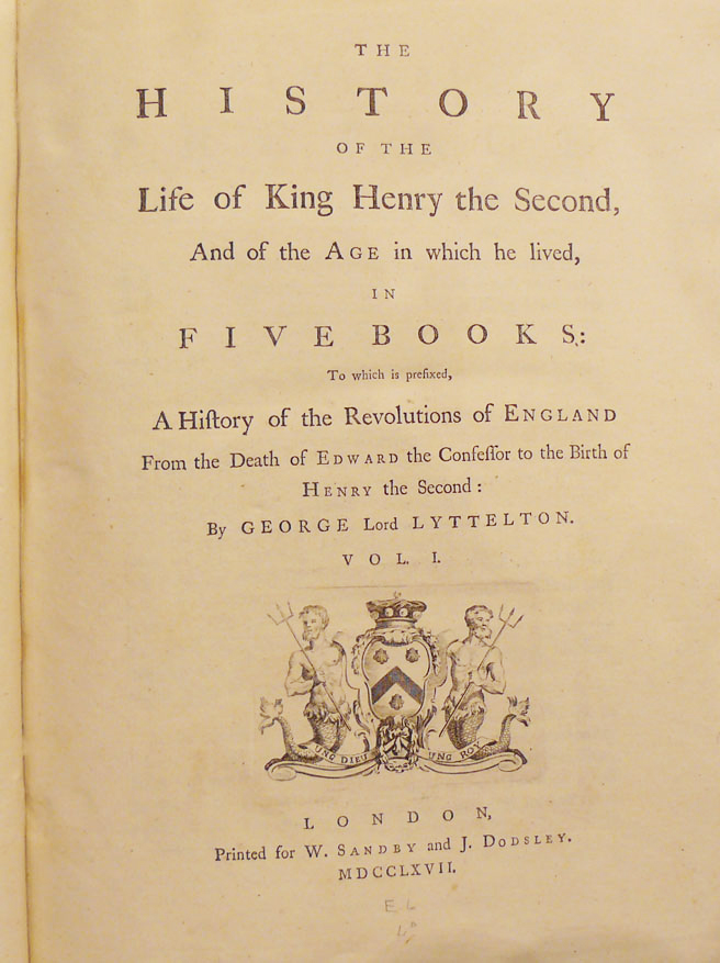 Owned by the Earl of Portsmouth, Two Large and Beautiful Volumes,The History of the Life of King Henry IInd.