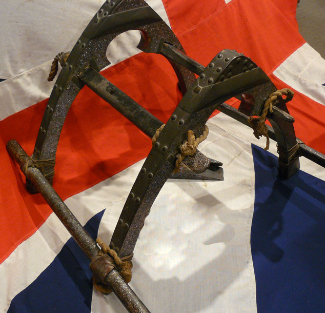 A Fabulous and Very Scarce, Mitsunaga Clan Antique Edo Period, High Rank Samurai Kunida-Gura Horse Pack-Saddle From The Clan Baggage Train, with Samurai Matsunaga Clan Kamon Crest Mounts