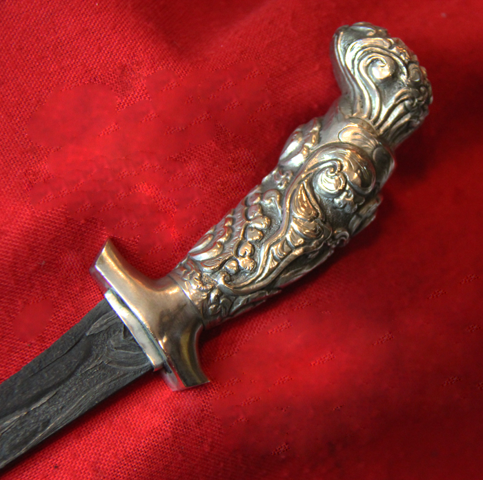 A Beautiful Silver Mounted Javanese Pedang Lurus Dagger