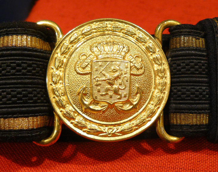 An Excellent WW2 Free Dutch Navy, Royal Netherland Navy Submarine Captain's Dress Belt 1930's Used in WW2
