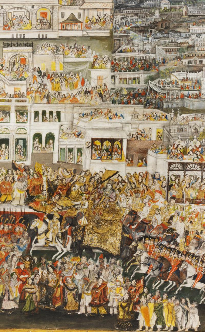 Fabulous Museum Grade Sword 18th Century Damascus Wootz Steel, Mohammed's Ladder Pattern, & Stunning Solid Silver & Enamel Makara Hilt, The 'Palace of the Nawab of Lucknow’. Probably One of The Most Beautiful & Finest Indian Princely Royal Swords