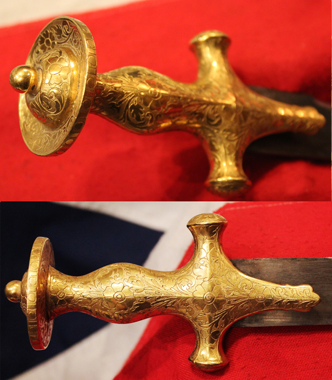 An Exceptionally Beautiful Gold Hilted Sword With ‘Laminated Damascus’ Pattern Steel Blade. A Sword of Highest Museum Quality. An Indian Prince's Tulwar, Accompanied With His Oriental Annual 1838