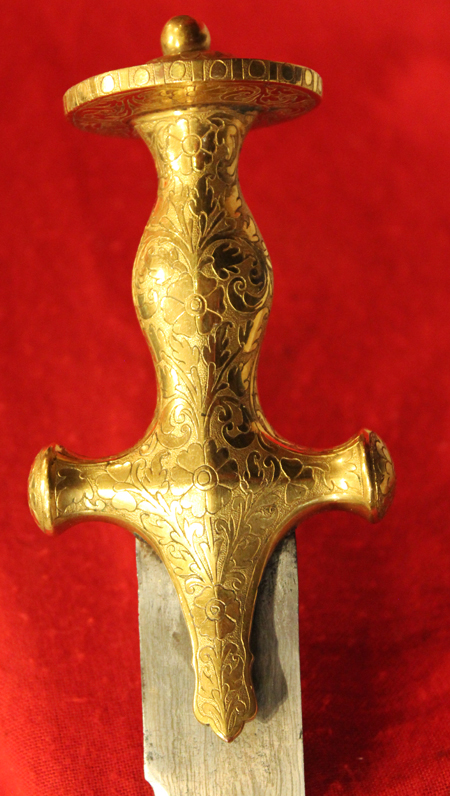 An Exceptionally Beautiful Gold Hilted Sword With ‘Laminated Damascus’ Pattern Steel Blade. A Sword of Highest Museum Quality. An Indian Prince's Tulwar, Accompanied With His Oriental Annual 1838