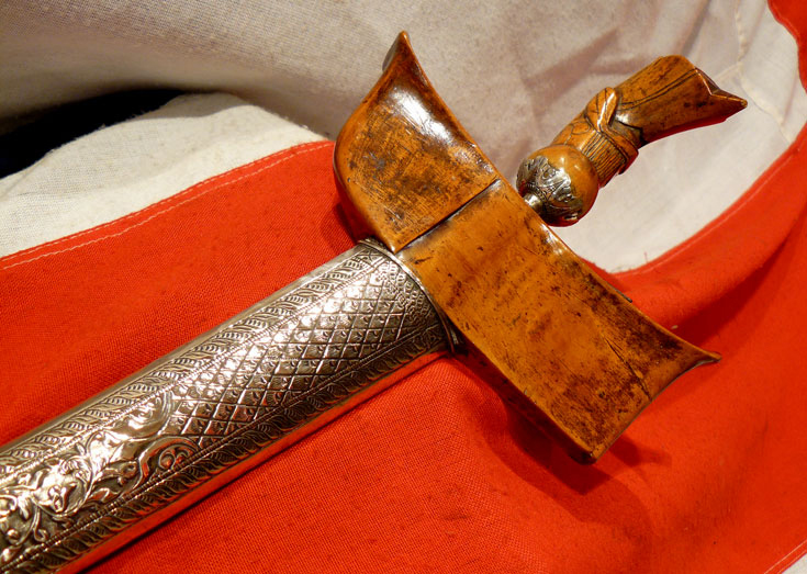 A Stunning Antique 18th Century Indonesian Silver Mounted Kris