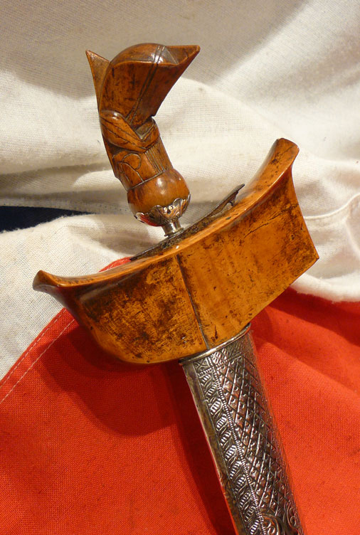 A Stunning Antique 18th Century Indonesian Silver Mounted Kris