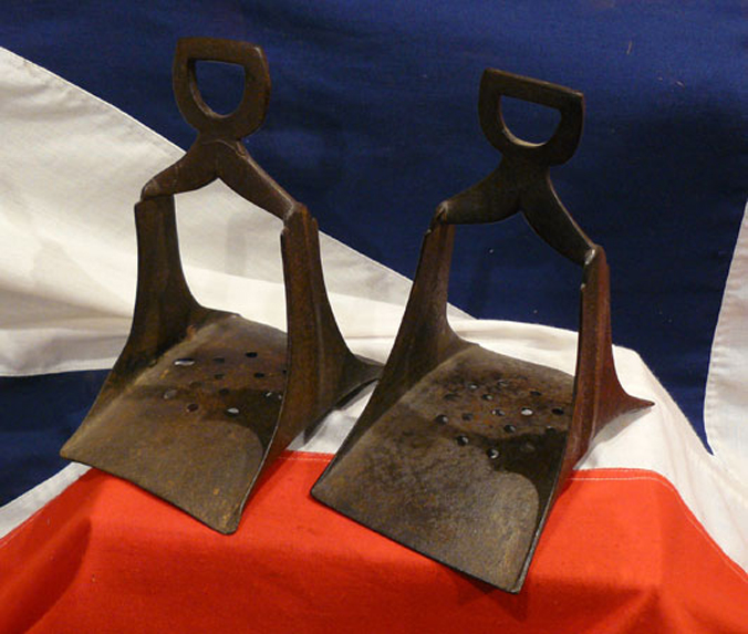 SAVE £650 A Rare Pair of Antique Ottoman Empire Iron Stirrups