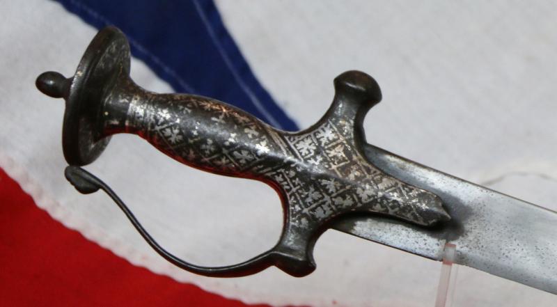 Superb Antique Indian Tulwar 17th to 18th Century Silver Decor Hilted Sword With Hybrid Wootz Damascus Shamshir Blade. It Has Just Returned From Expert Museum Grade Conservation, Polishing & Etching of The Blade To Reveal Its Stunning Pattern