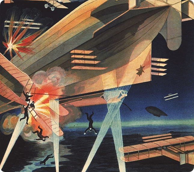 A Large Original Duraluminum Zeppelin Aeronautical Alloy Embossed Bowl