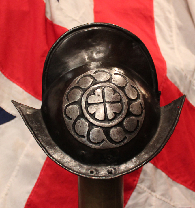 A Most Impressive Original 16th -17th Century Nuremberg 'Black and White' Comb Morion Helmet, The Very Same Form of Helmet As Was Made Famous by the Spanish Conquistador’s in Their Conquest of Central America