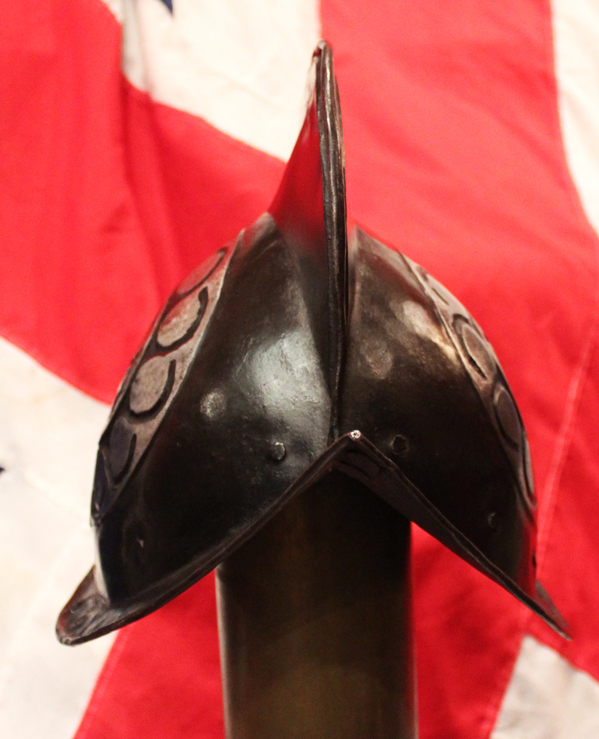 A Most Impressive Original 16th -17th Century Nuremberg 'Black and White' Comb Morion Helmet, The Very Same Form of Helmet As Was Made Famous by the Spanish Conquistador’s in Their Conquest of Central America