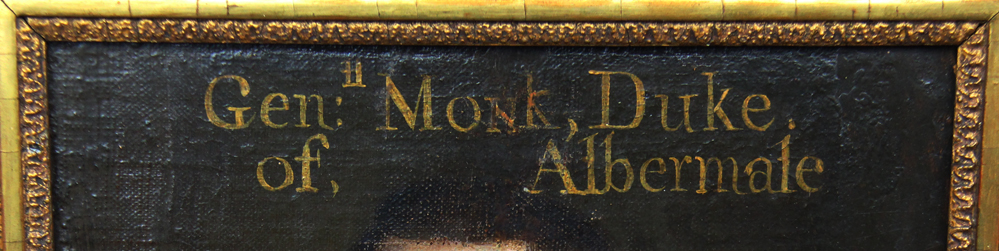 An Original English Civil War Period Portrait of General George Monk & General Monk's Early Leather Bound Biography