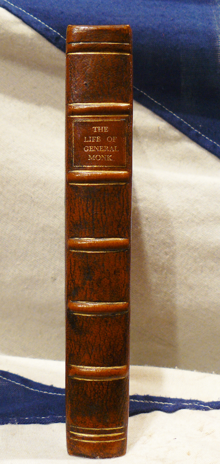 An Original English Civil War Period Portrait of General George Monk & General Monk's Early Leather Bound Biography