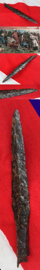 A Heavy Grade 9th to 10th Century Original Viking Socket Spear. An Incredibly Inexpensive Original Viking Battle Spear From The Time of The Viking Seiges of Paris, And The Early Raids Into The British Isles