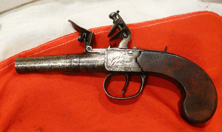 A Good English Box Lock Flintlock Pistol By Garratt of London