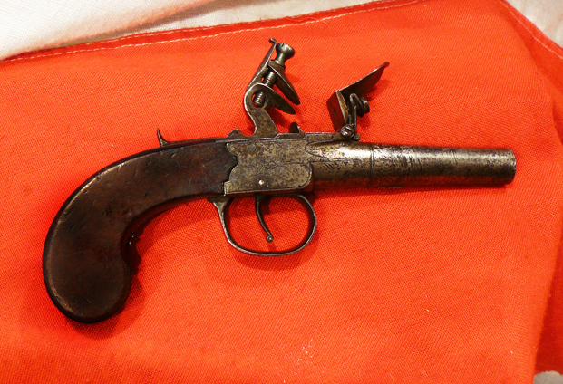 A Good English Box Lock Flintlock Pistol By Garratt of London