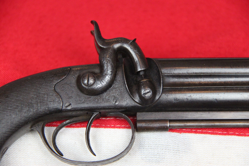 A Superb and Beautiful, Original Antique Victorian Over and Under English Percussion Belt Pistol