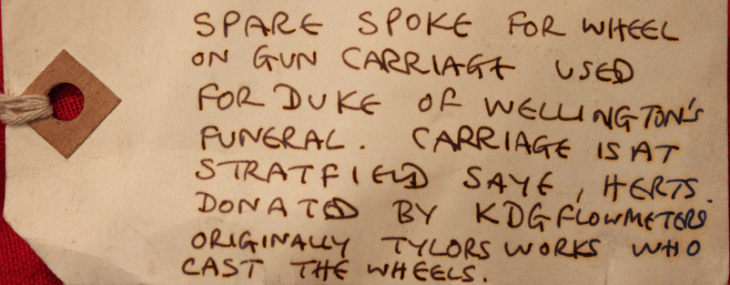 A Very Rare Collector’s Piece From One of the Most Significant National Hero State Events in the 19th Century. Original Part From The Duke of Wellington's Funeral Carriage. That Was, For The Greater Part , Constructed From Cannon Captured From Waterloo.