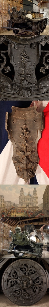 A Very Rare Collector’s Piece From One of the Most Significant National Hero State Events in the 19th Century. Original Part From The Duke of Wellington's Funeral Carriage. That Was, For The Greater Part , Constructed From Cannon Captured From Waterloo.