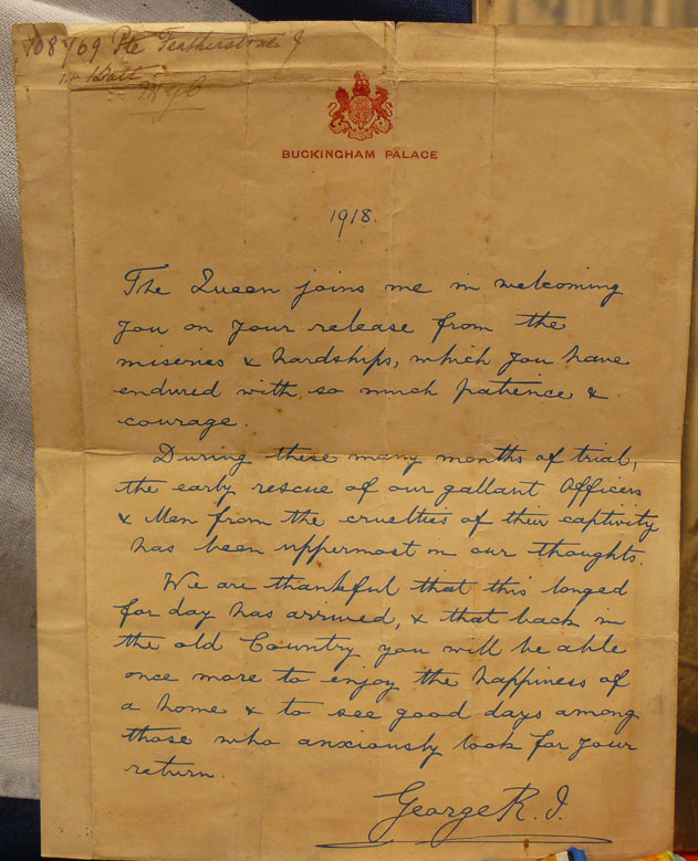 Part of a Superb WW1 Machine Gunner's Collection, British and German. A Superb & Fabulous Set of POW Medals, Plus, a Letter From the King & Two Photographs. 1 Signed, of a Machine Gunner of the Most Collectable WW1 British Machine Gun Corps