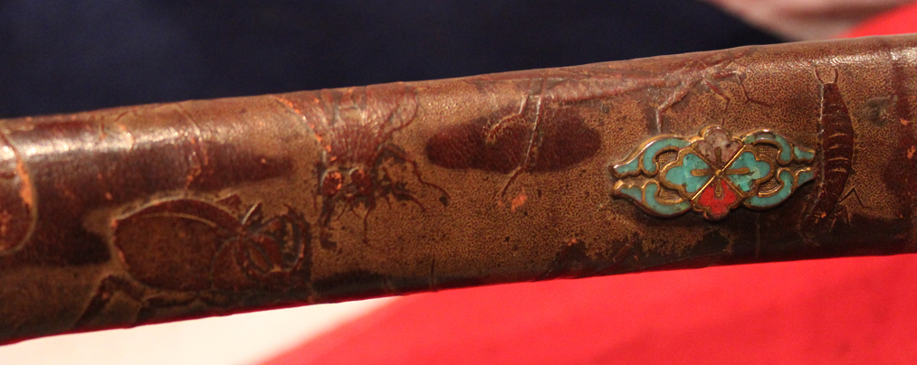 A Most Fine & Beautiful Koto Period Katana Signed Sukesada of Bizen Dated 1560. With Original & Exceptionally Rare Original Dutch Black-ship 1540’s Imported Leather Bound Tsuka. With Original Japanese Insect Pattern Embossing