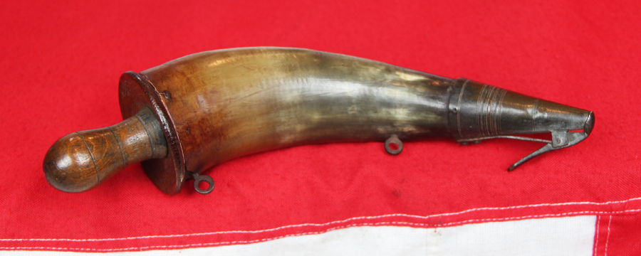 18th Century Royal Naval 100 Gunner Ship-Of-The-Line, Gunner's Cannon Priming Flask, Made and Used from the American Revolution, the Battle of Trafalgar and Beyond. Bearing a Royal Naval Ordnance Crown Stamp