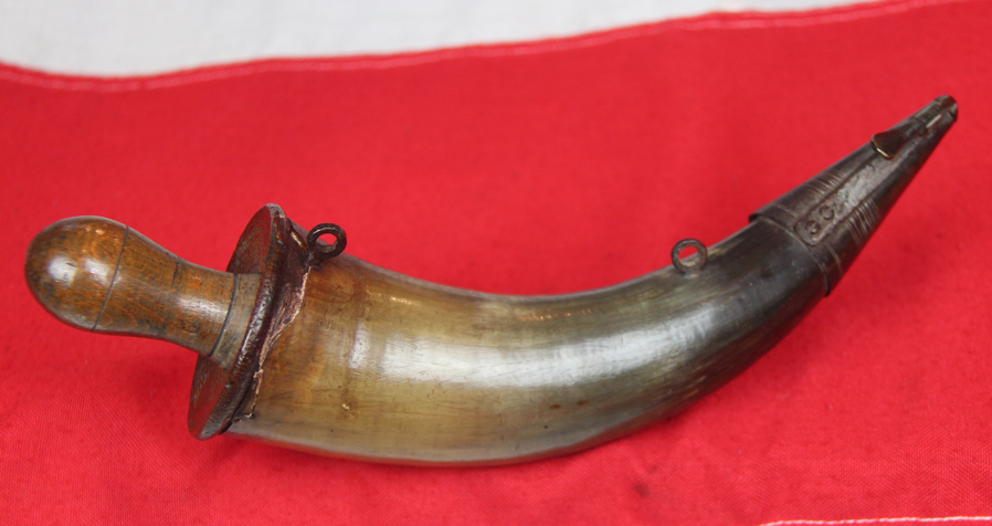 18th Century Royal Naval 100 Gunner Ship-Of-The-Line, Gunner's Cannon Priming Flask, Made and Used from the American Revolution, the Battle of Trafalgar and Beyond. Bearing a Royal Naval Ordnance Crown Stamp