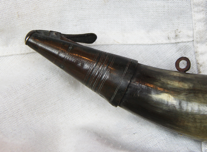 18th Century Royal Naval 100 Gunner Ship-Of-The-Line, Gunner's Cannon Priming Flask, Made and Used from the American Revolution, the Battle of Trafalgar and Beyond. Bearing a Royal Naval Ordnance Crown Stamp