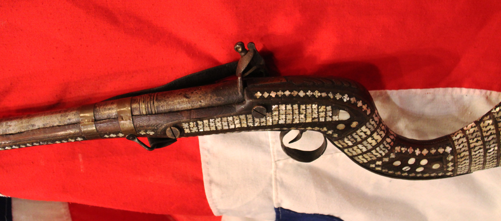 An 18th Century Highly Decorated North West Frontier Jazail, With The Iconic Recurved Butt Stock & Elaborate Inlaid Decor